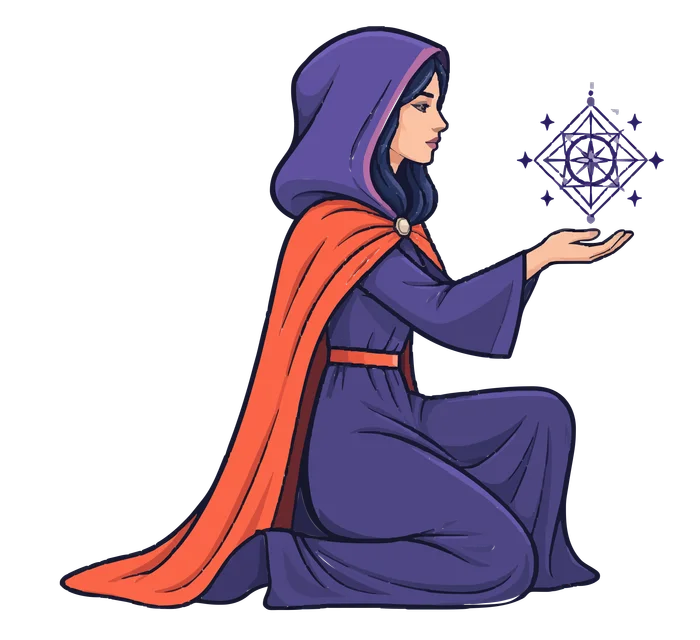 Le personnage d’Oraclium observe une constellation